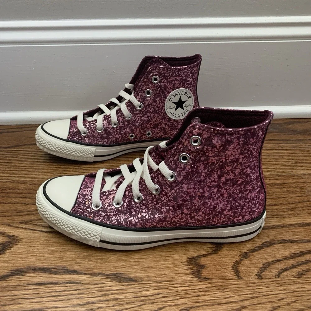 Converse Chuck Taylor Orchid Abyss Glitter Women's All Star Hi Shoes Size 6.5